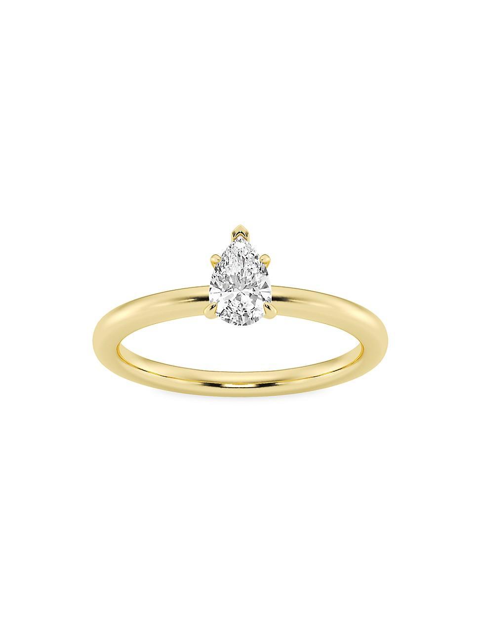 Womens 14K Yellow Gold & Pear-Cut Lab-Grown Diamond Solitaire Ring/0.50-5.00 TCW Product Image