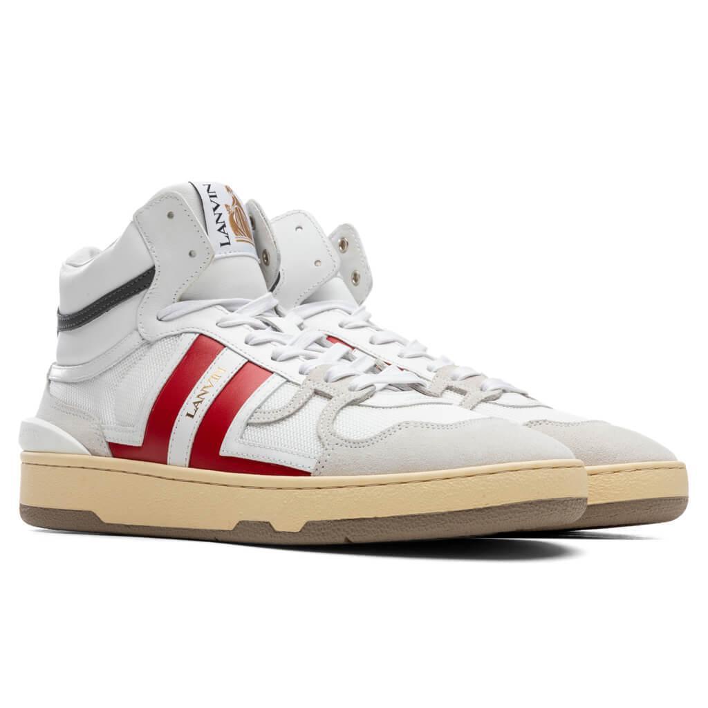 Clay High Top Sneakers - White/Red Male Product Image