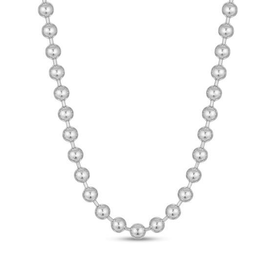 Men's 8.0mm Bead Chain Necklace in Solid Stainless Steel - 24" Product Image