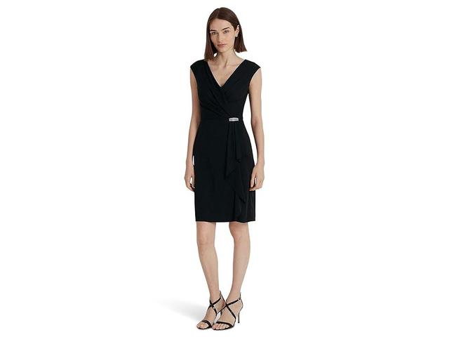 LAUREN Ralph Lauren Jersey Cap Sleeve Cocktail Dress Women's Dress Product Image