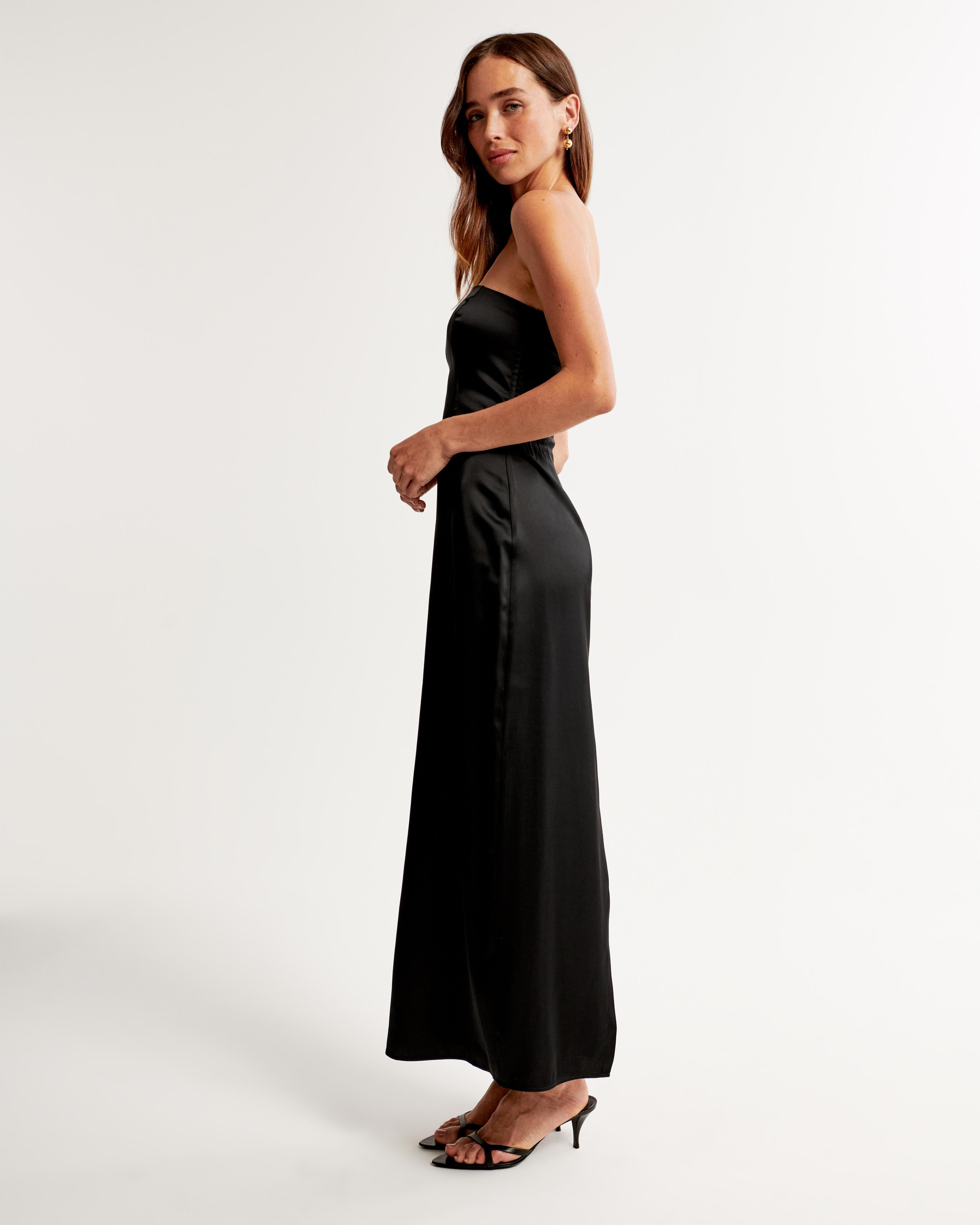 Strapless Satin Maxi Dress Product Image