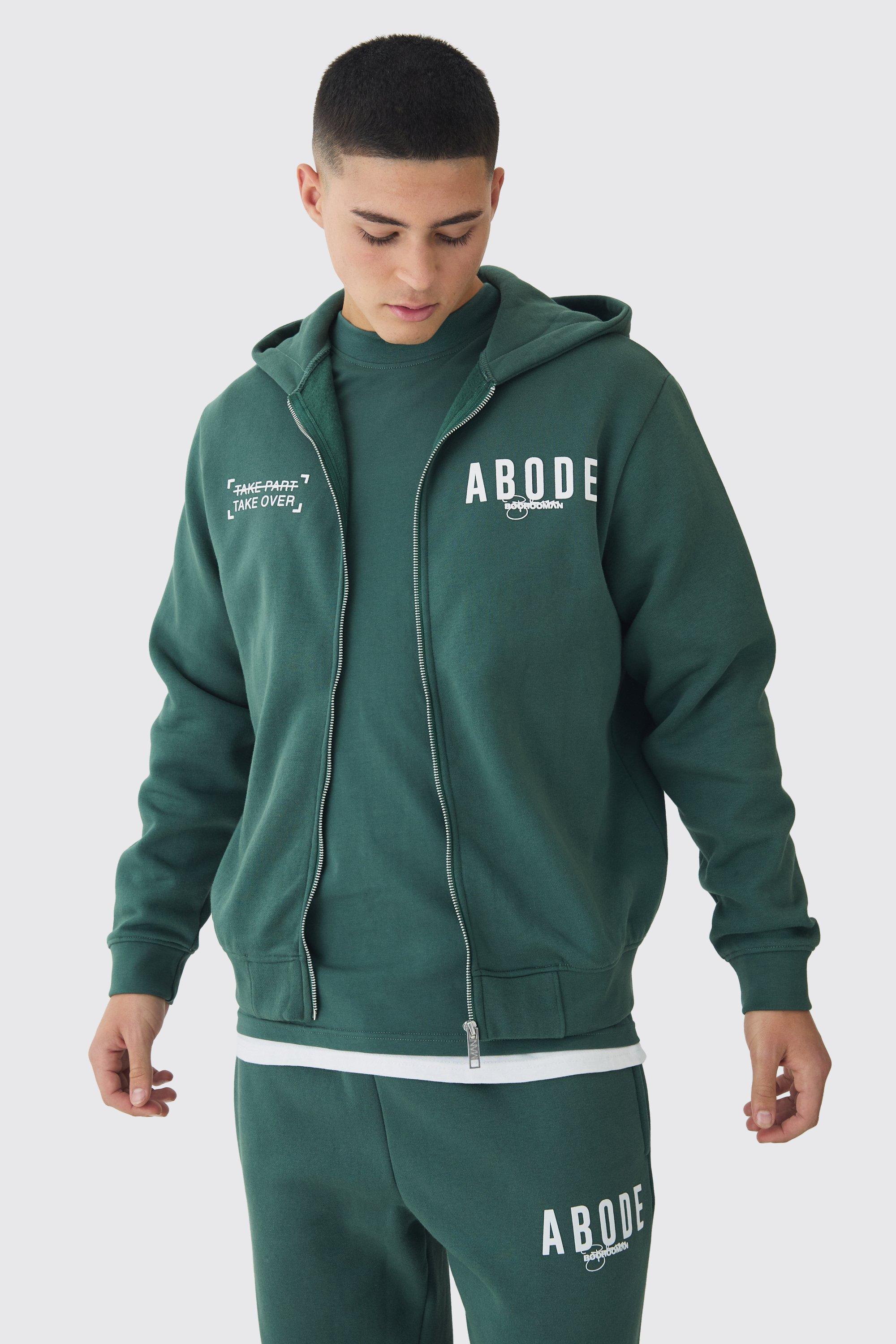 Zip Through Abode Hoodie | boohooMAN USA Product Image