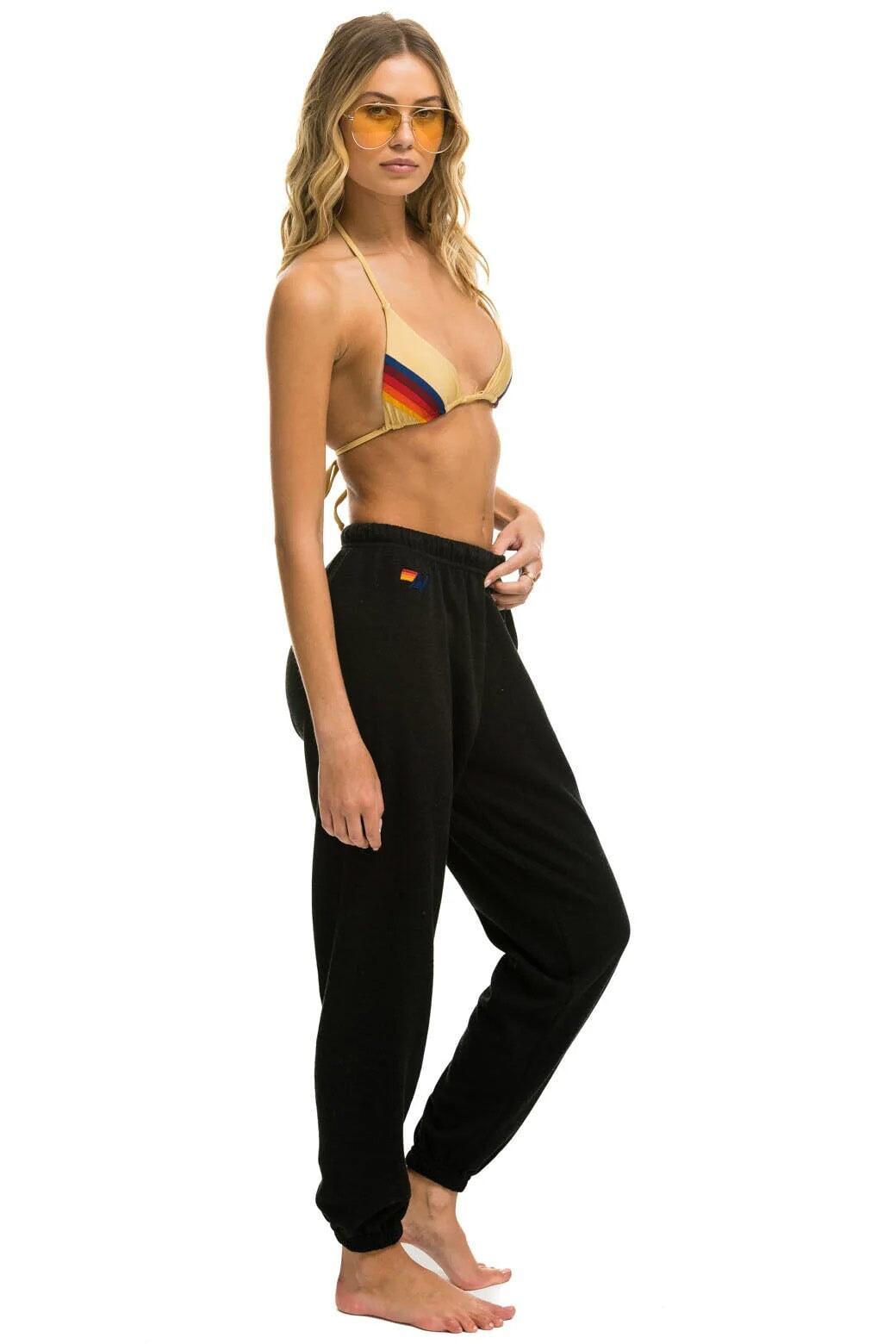 5 STRIPE SWEATPANTS - BLACK // WONKA Female Product Image