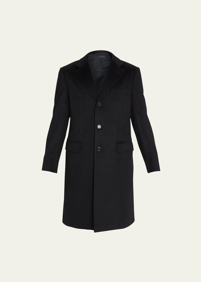 Mens Solid Cashmere Topcoat Product Image