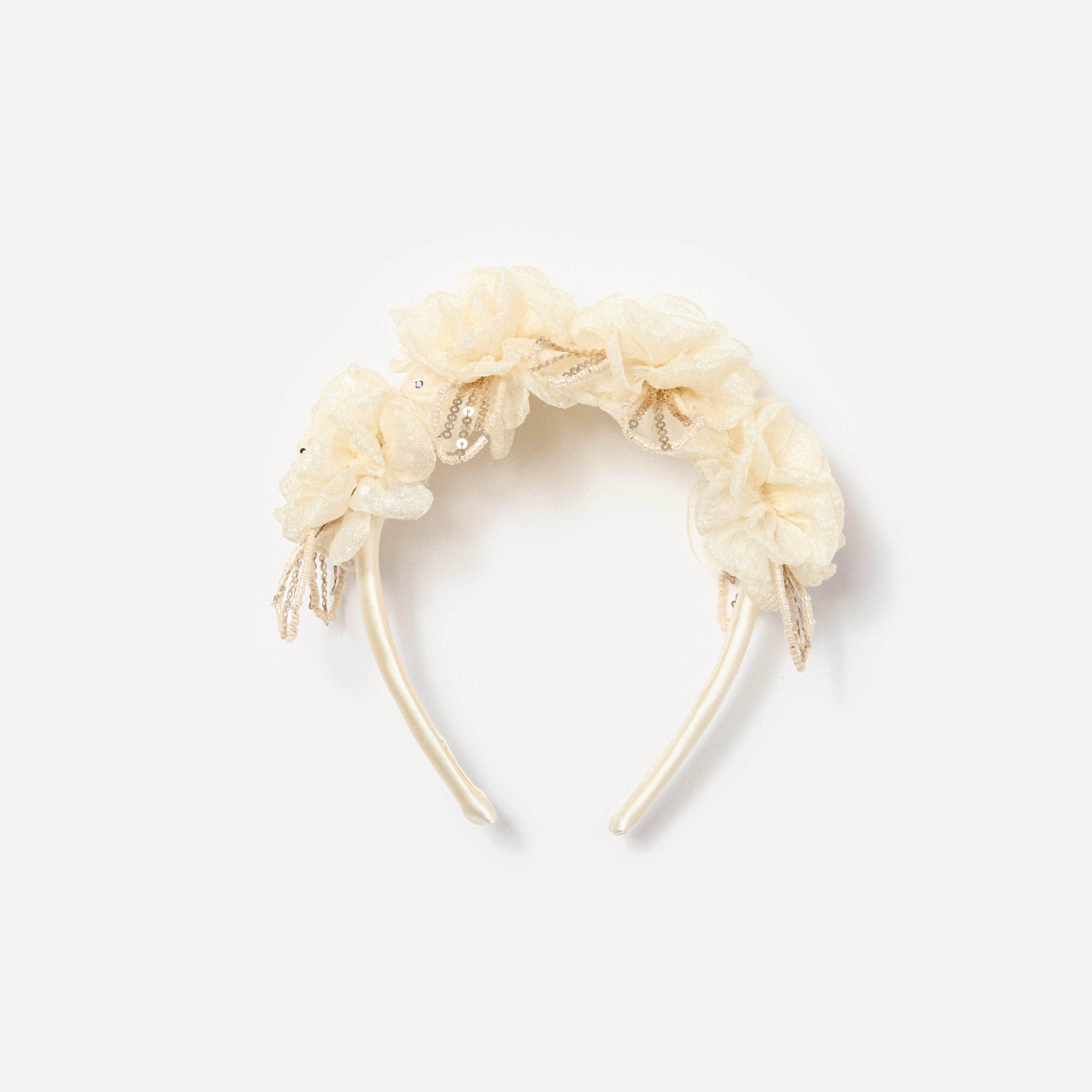 Cream Sequin Tulle Headband Product Image