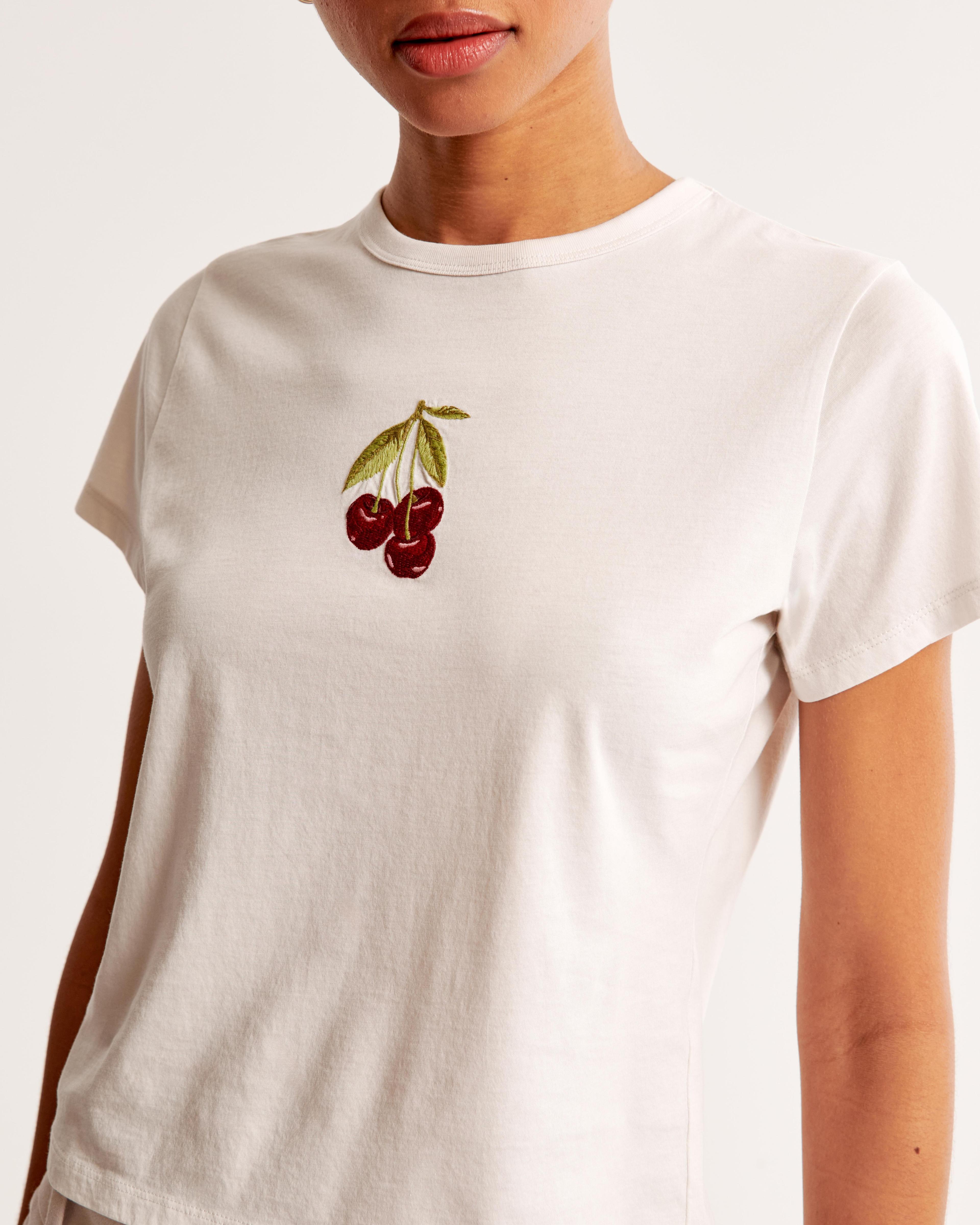 Short-Sleeve Cherries Graphic Skimming Tee Product Image