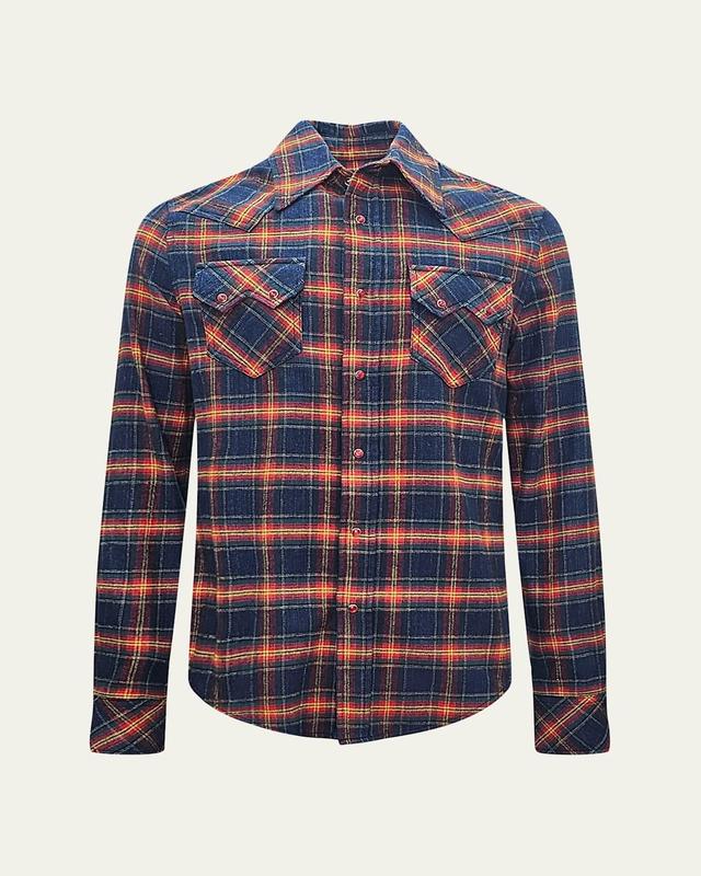 Mens Plaid Flannel Sport Shirt Product Image