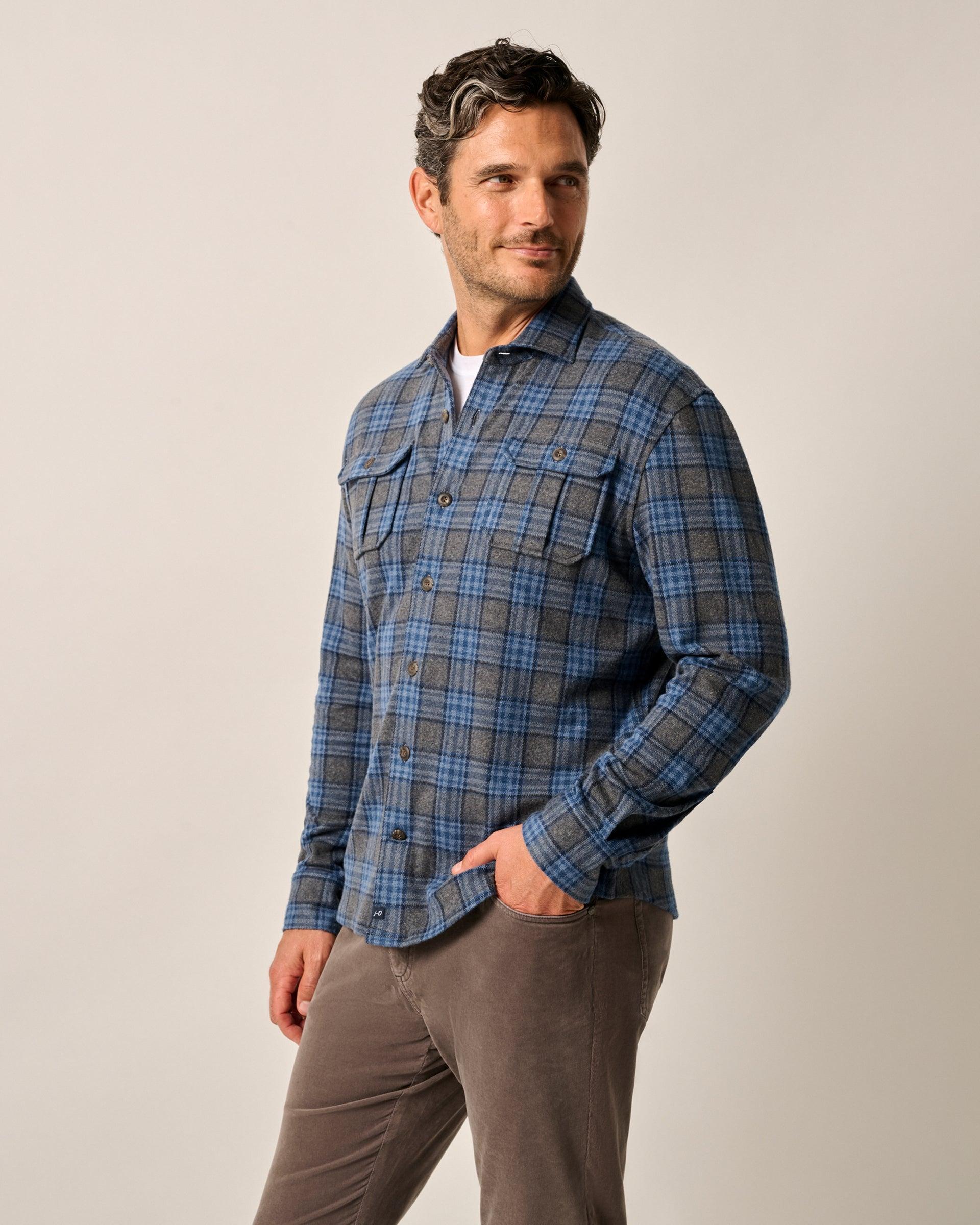 johnnie-O Waites Stretch Knit Flannel Lodge Shirt Product Image