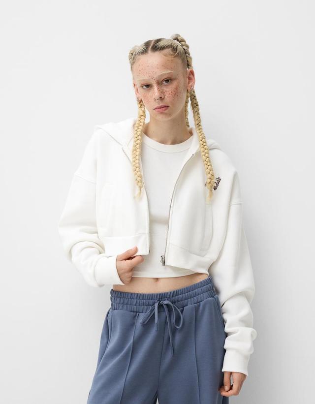 Cropped zip-up hoodie Product Image