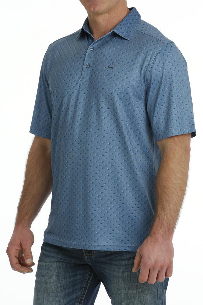 Cinch® Men's S/S Blue Print Arenaflex Polo Product Image