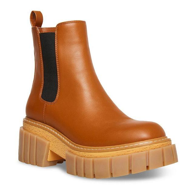 madden girl Pheobe Womens Platform Chelsea Boots Med Brown Product Image
