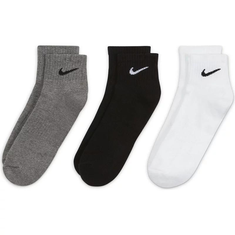 Womens - Nike Mid Ankle 3 Pack Socks - Black/White Product Image