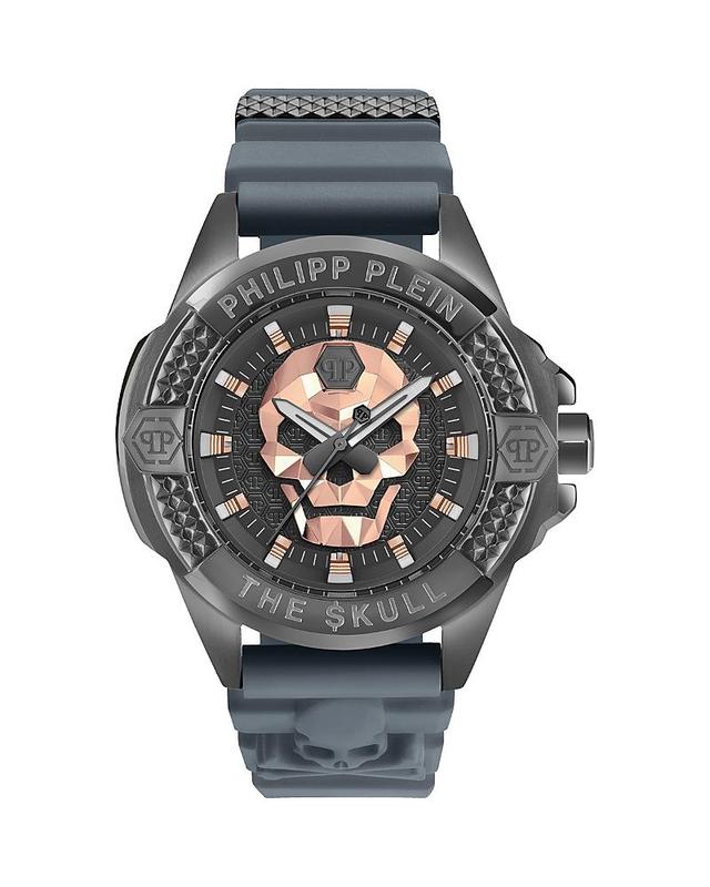 Philipp Plein Mens The Skull Gray Silicone Strap Watch 44mm Product Image