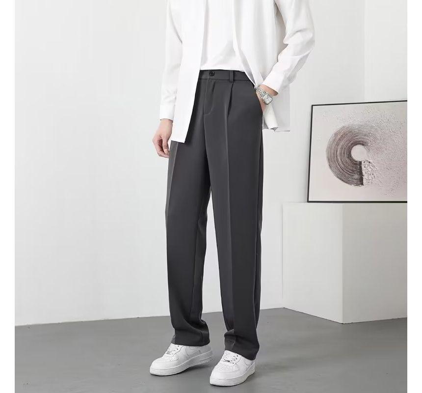 Mid Rise Plain Straight Leg Pants product image