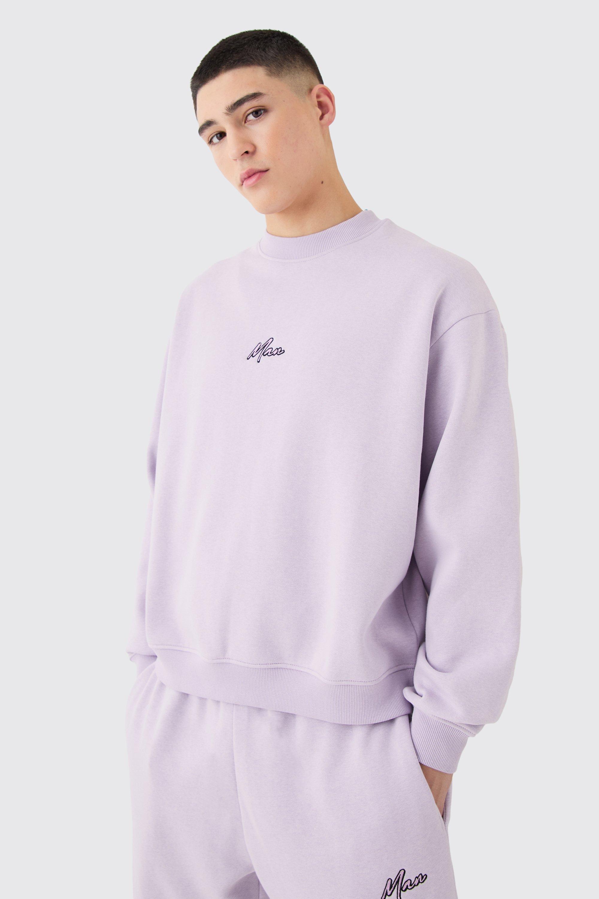 Man Oversized Boxy Extended Neck Sweatshirt | boohooMAN USA Product Image