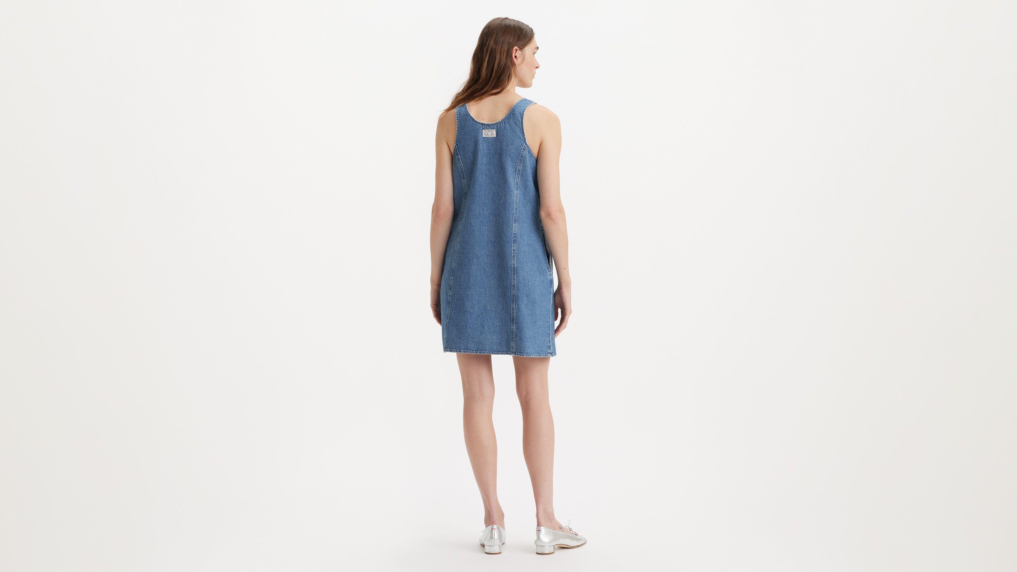 Aly Denim Jumper Dress Product Image