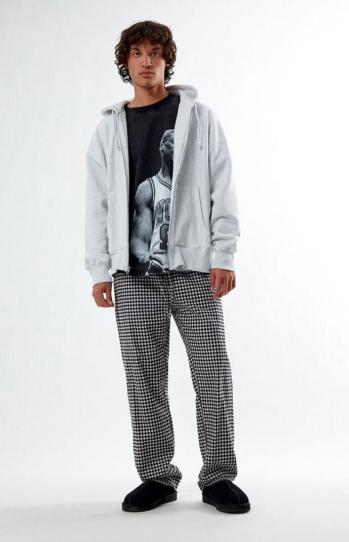 Men's Black Plaid Pajama Pants in Black/Plaid - Product Image