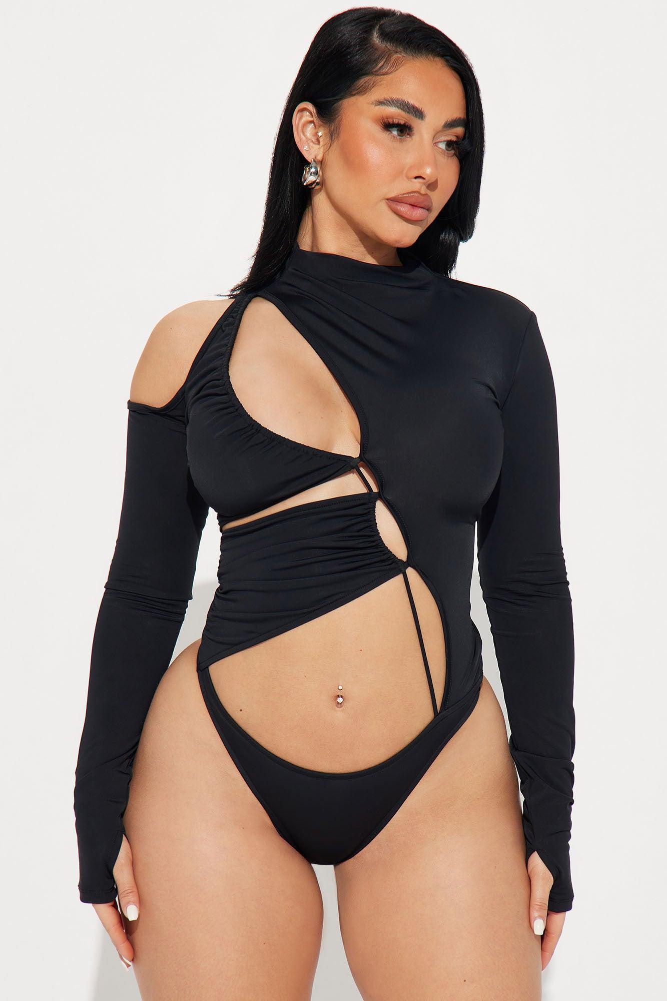 Say My Name Cut Out Bodysuit - Black Product Image