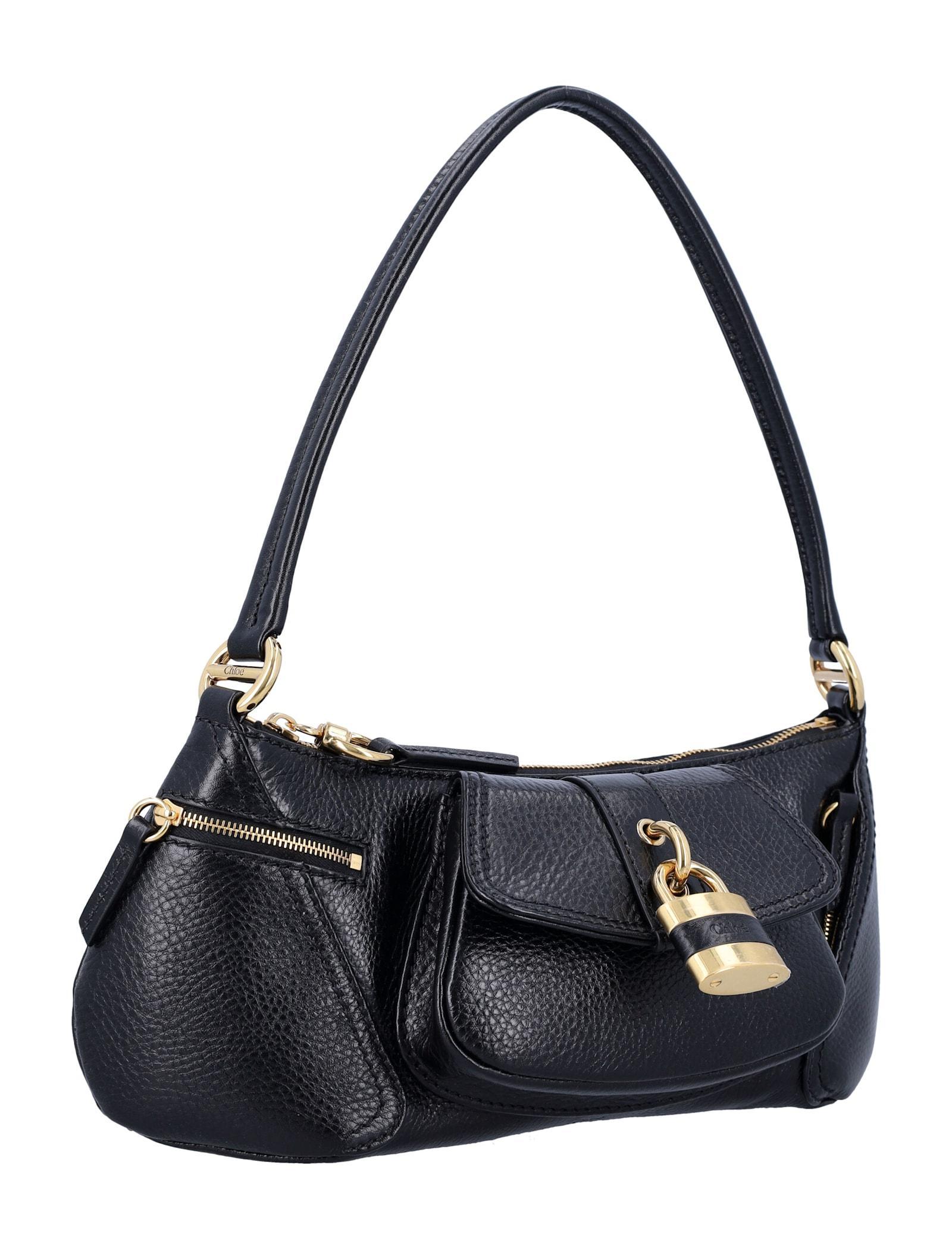 Womens Chloe 99 Grained Leather Shoulder Bag In Black Product Image