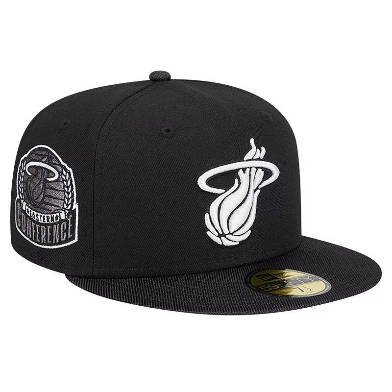 Mens New Era Miami Heat Active Satin Visor 59FIFTY Fitted Hat Product Image