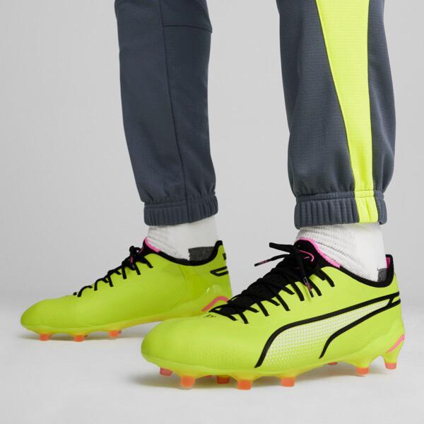 PUMA KING ULTIMATE Firm Ground/Artificial Ground Men's Soccer Cleats Shoes in Electric Lime/Black/Poison Pink Product Image