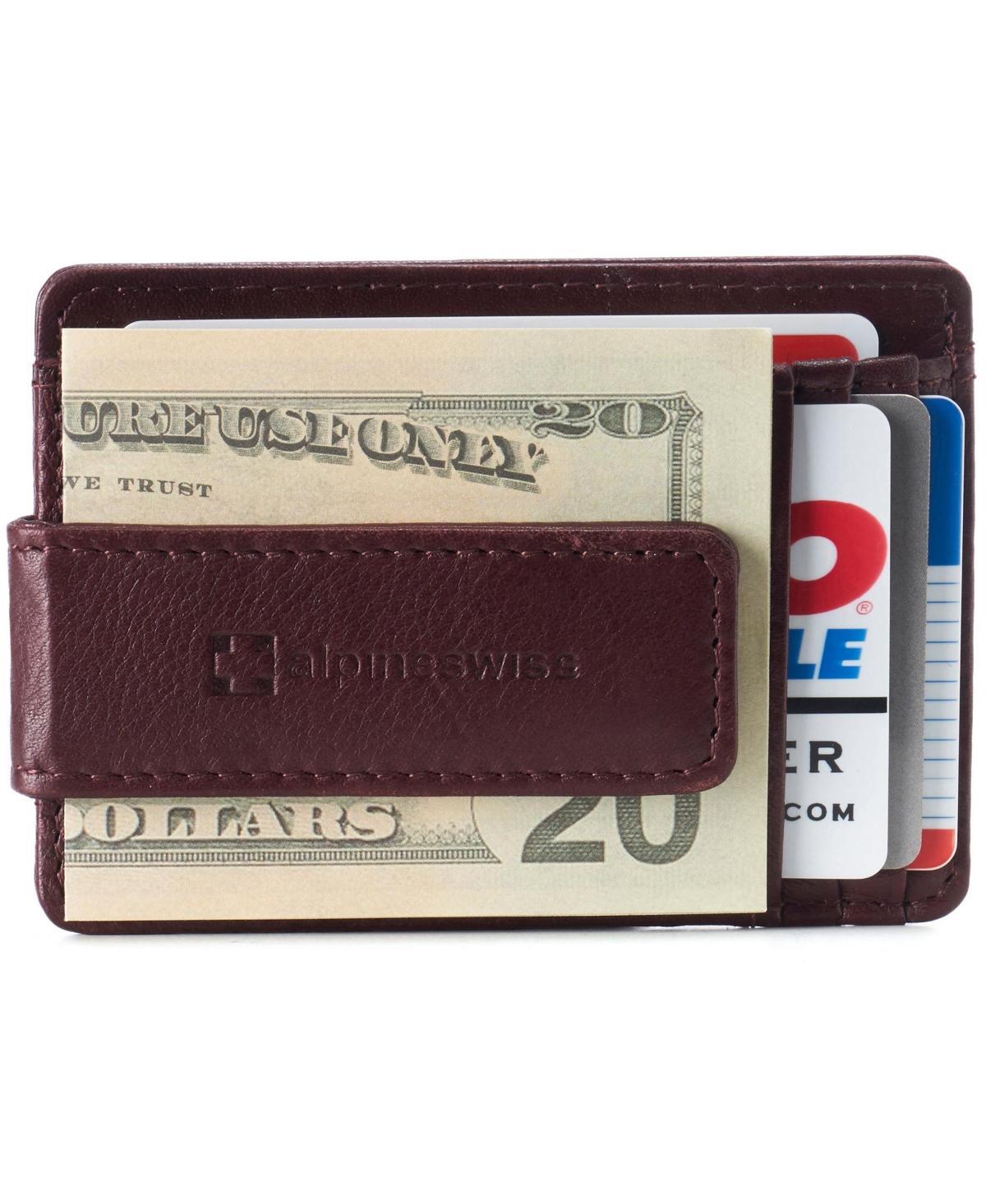 Alpine Swiss Mens Rfid Safe Magnetic Money Clip Wallet Slim Front Pocket Wallet - Olive Product Image