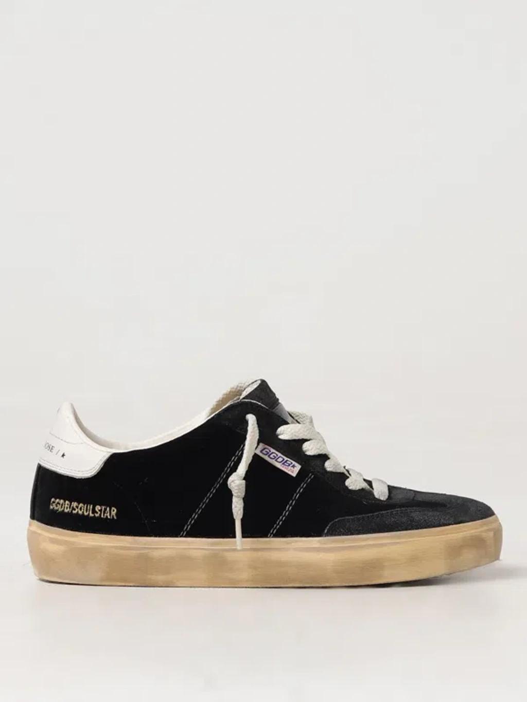 GOLDEN GOOSE Soul-star Velvet Sneakers In Black/milk Product Image