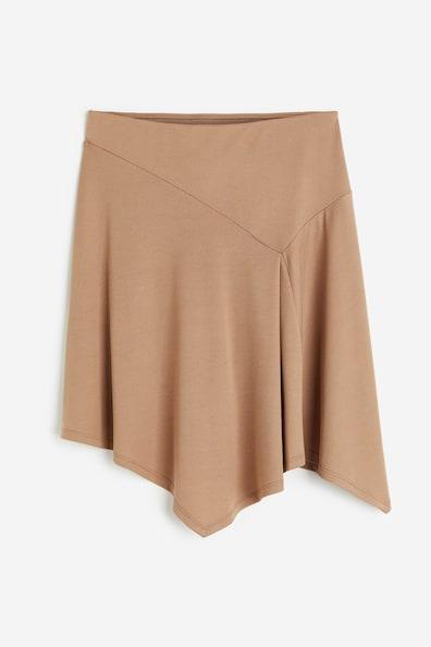 H & M - Asymmetric Skirt - Beige Product Image