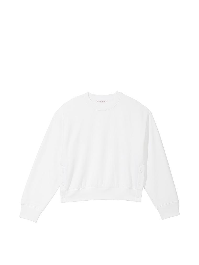 Cotton Fleece Oversize Snap Crewneck Product Image