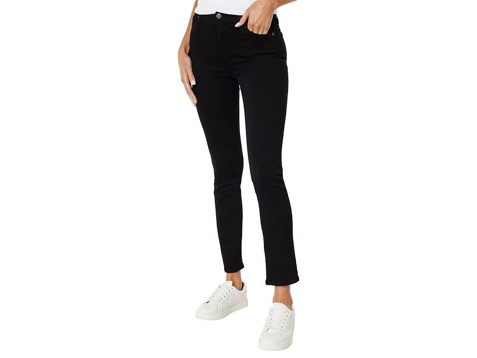 AG Jeans Mari High-Rise Slim Straight in Opulent Black (Opulent Black) Women's Jeans Product Image