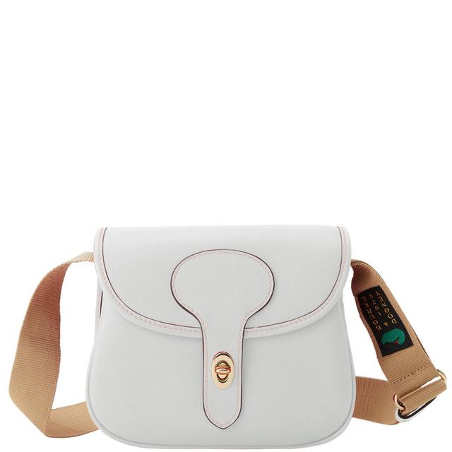 Dooney & Bourke Womens Penrose 2 Saddle 22 Leather Crossbody Bag in White Product Image