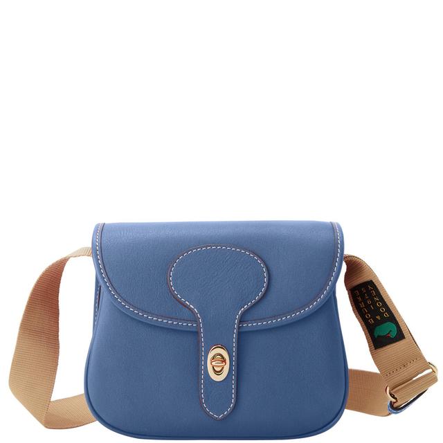 Dooney & Bourke Womens Penrose 2 Saddle 22 Leather Crossbody Bag in Denim Product Image