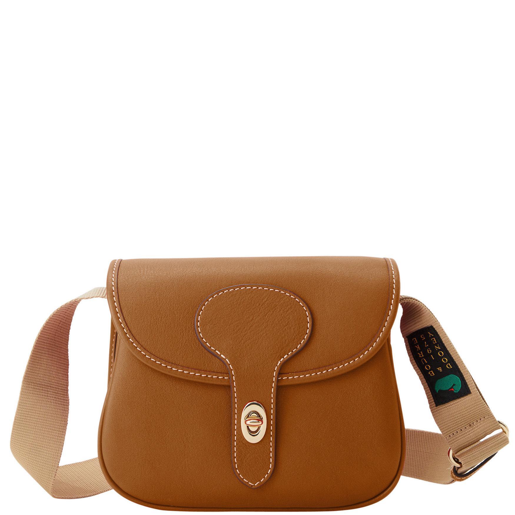 Dooney & Bourke Womens Penrose 2 Saddle 22 Leather Crossbody Bag in Natural Product Image