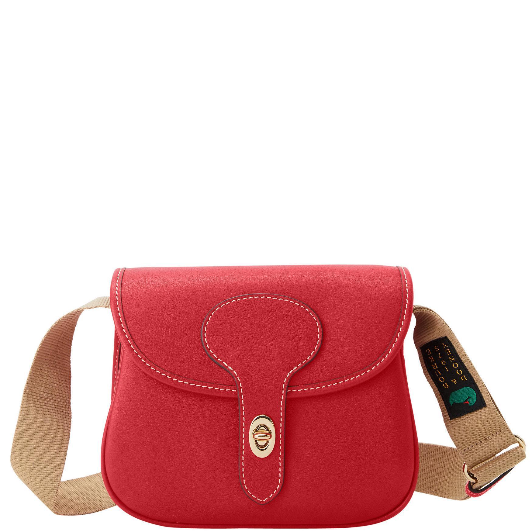 Dooney & Bourke Womens Penrose 2 Saddle 22 Leather Crossbody Bag in Rouge Product Image