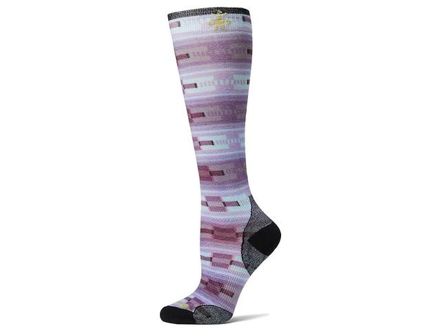 Smartwool Ski Zero Cushion Flirt with Me Print Over the Calf Iris) Women's Crew Cut Socks Shoes Product Image