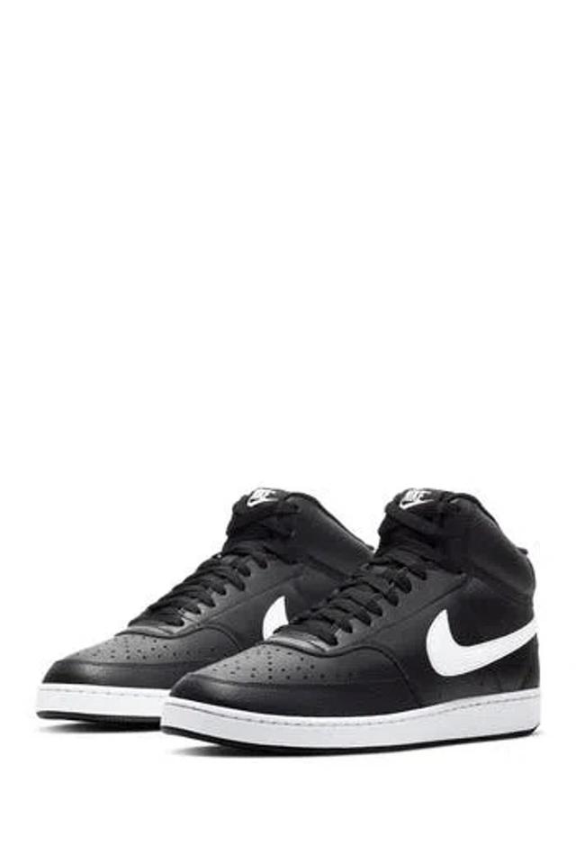 NIKE Court Vision Mid Sneaker In Black/white/black Product Image