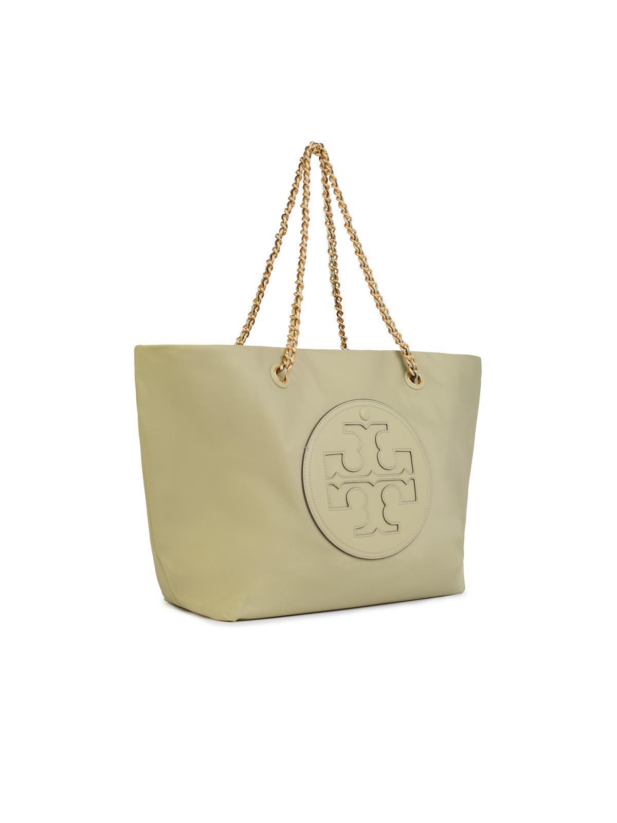 Ella Chain Tote' Bag In Light Green 'canvas' In Neutrals Product Image