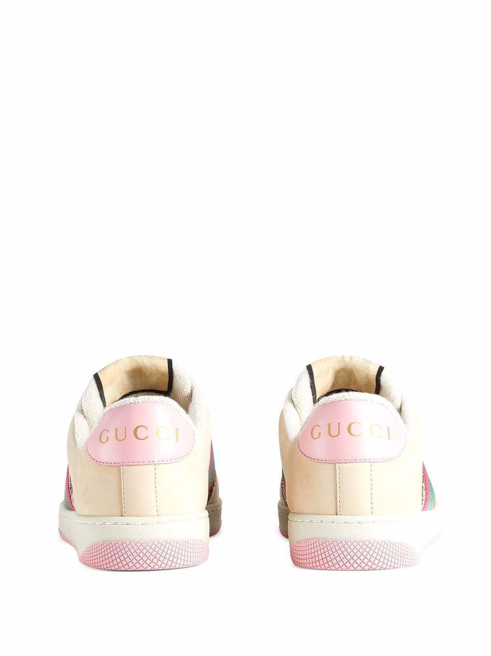 GUCCI Screener Leather Sneakers In Cream Product Image