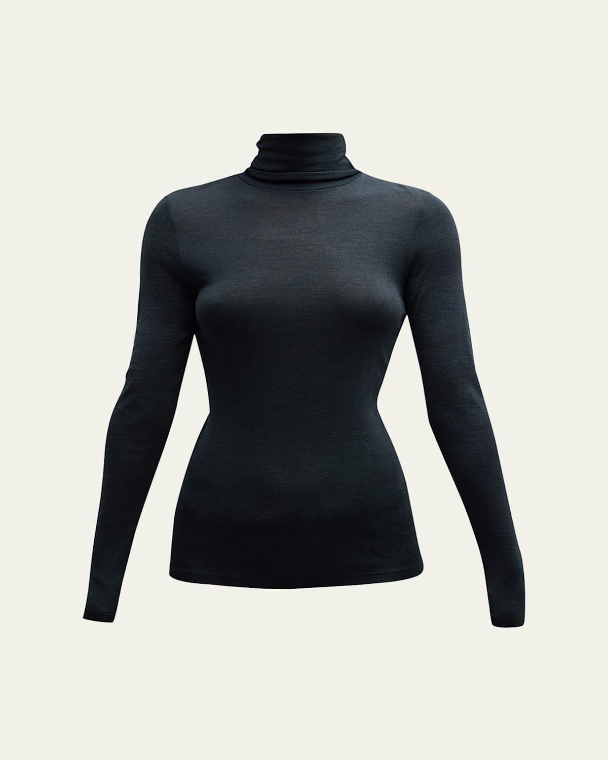 Womens Wool & Silk Turtleneck Pullover Product Image