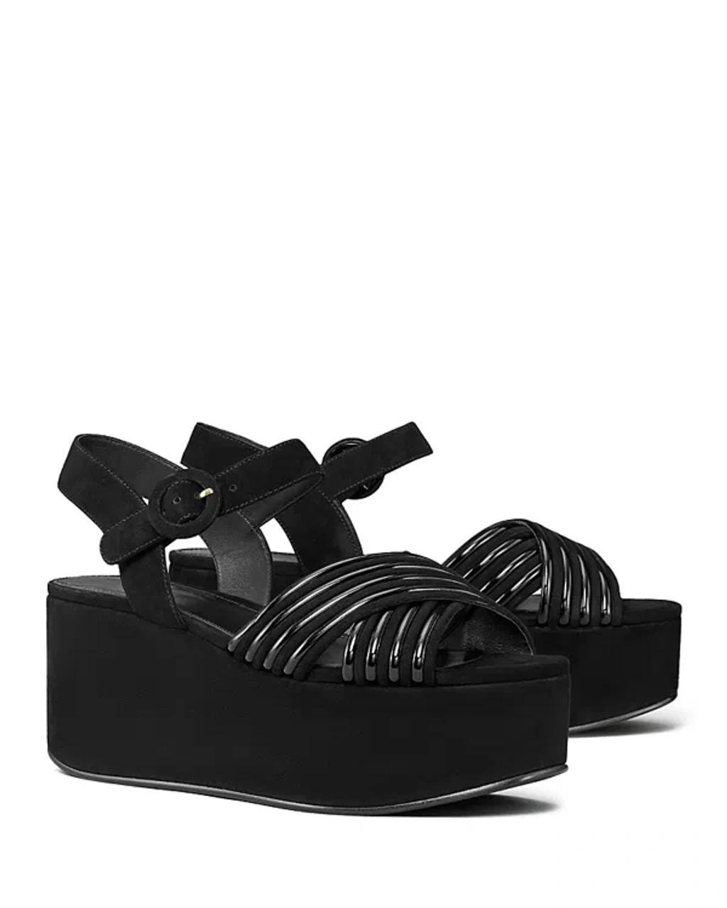 TORY BURCH Women's Bombe Strappy Platform Sandals In Perfect Black/perfect Black Product Image