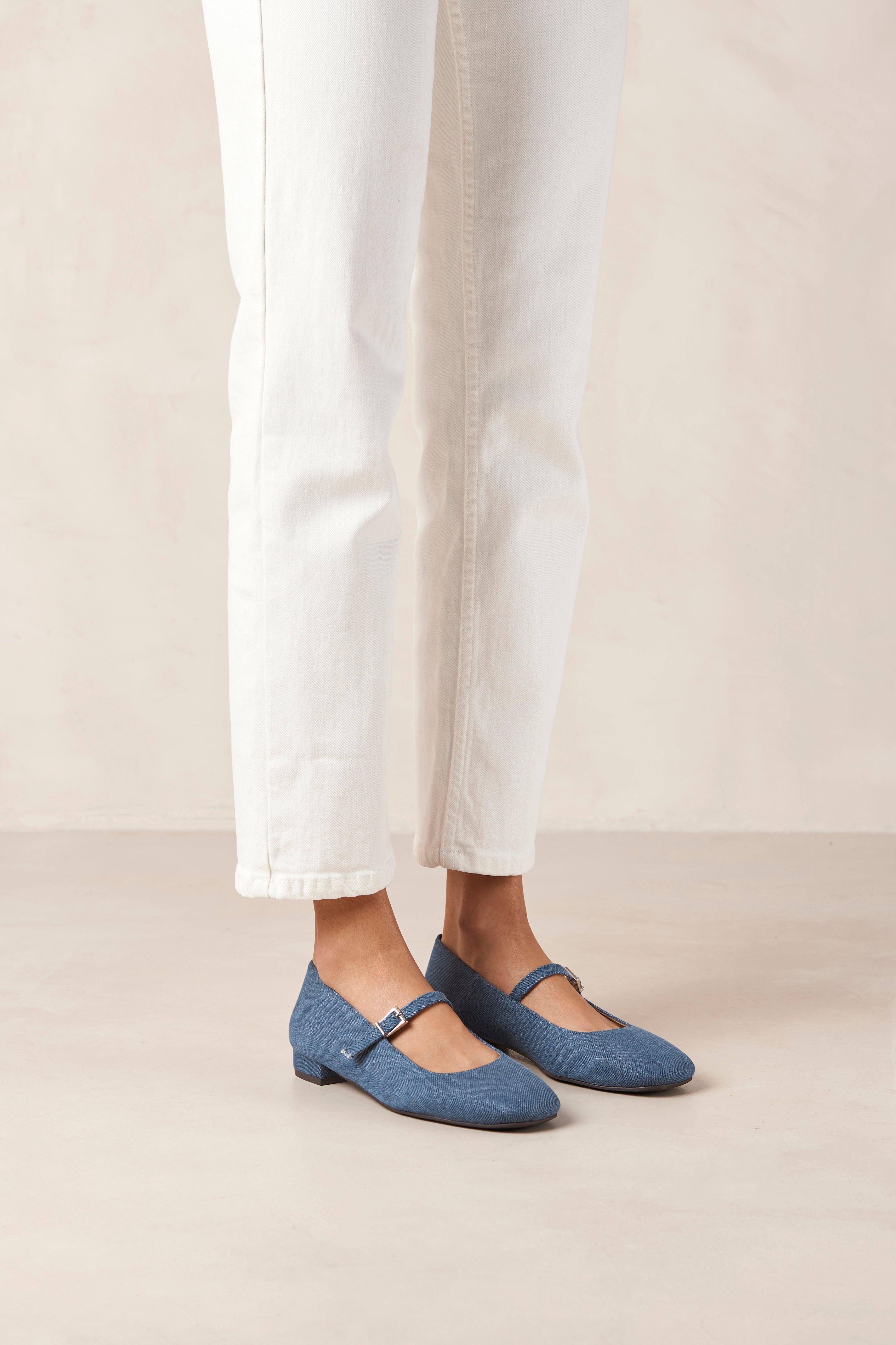 Alohas Por Do Sol Leather Ballet Flats - Denim Product Image