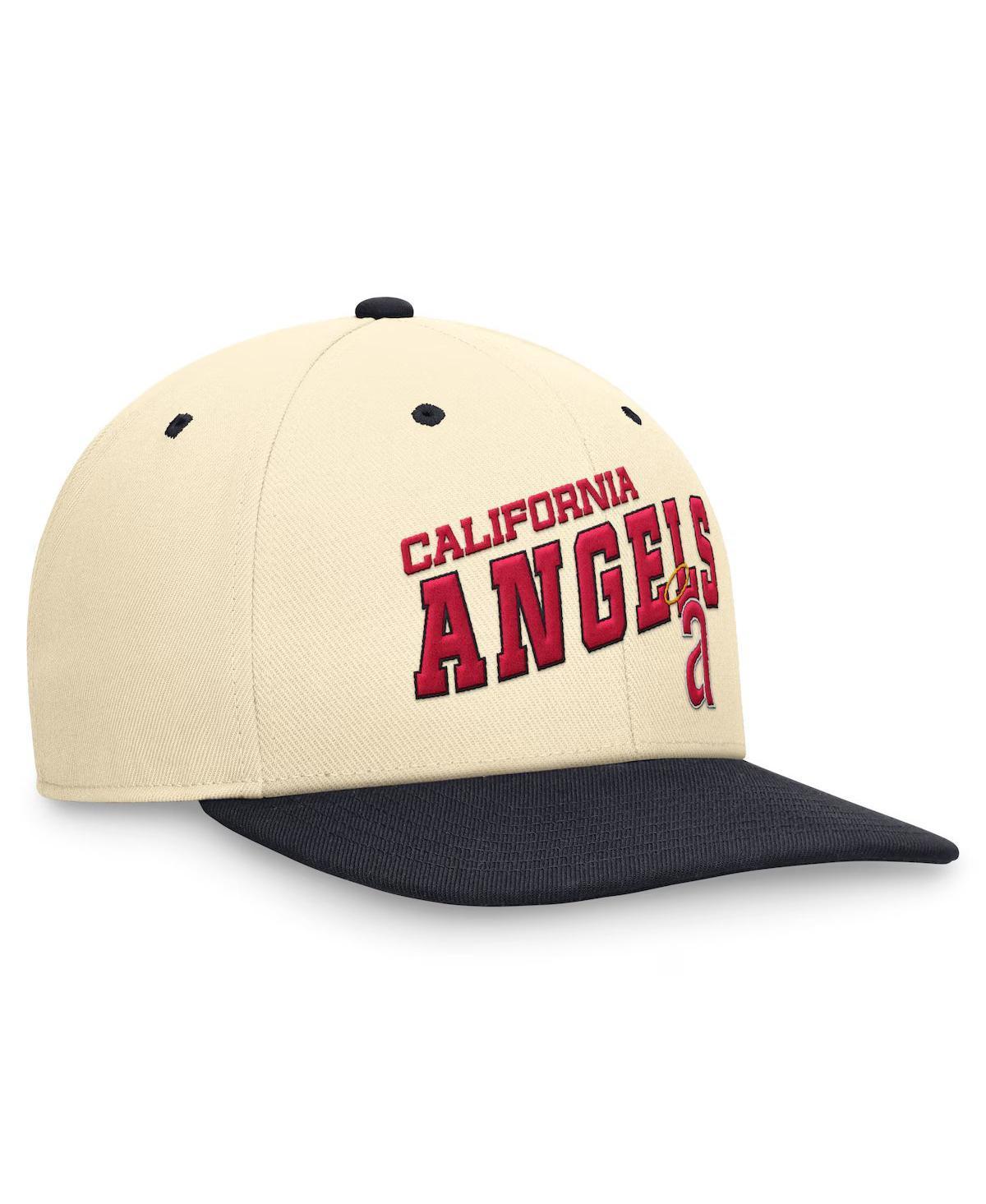 NIKE Men's Cream/navy California Angels Rewind Cooperstown Collection Performance Snapback Hat In Cream,navy Product Image