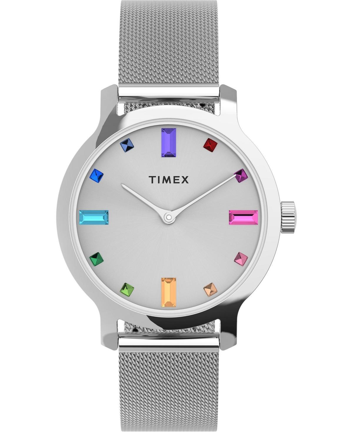 Timex Womens Transcend Silver-Tone Mesh Band Watch 31mm Product Image