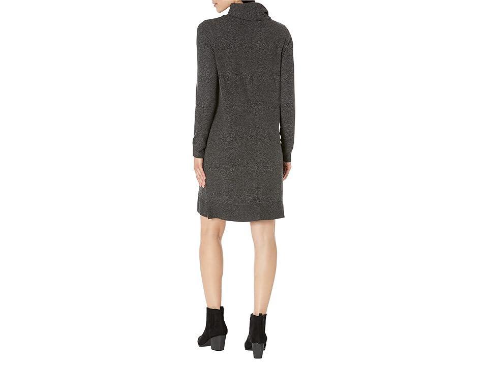 Lucky Brand Cloud Jersey Mock Neck Dress (Charcoal Heather) Women's Dress Product Image