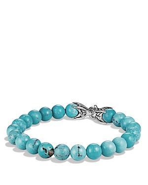 Mens Spiritual Bead Turquoise & Sterling Silver Bracelet Product Image