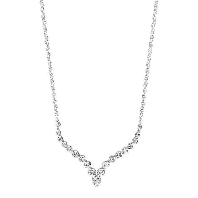 Sterling Silver Lab-Created White Sapphire Necklace, Womens, Size: 17 Product Image