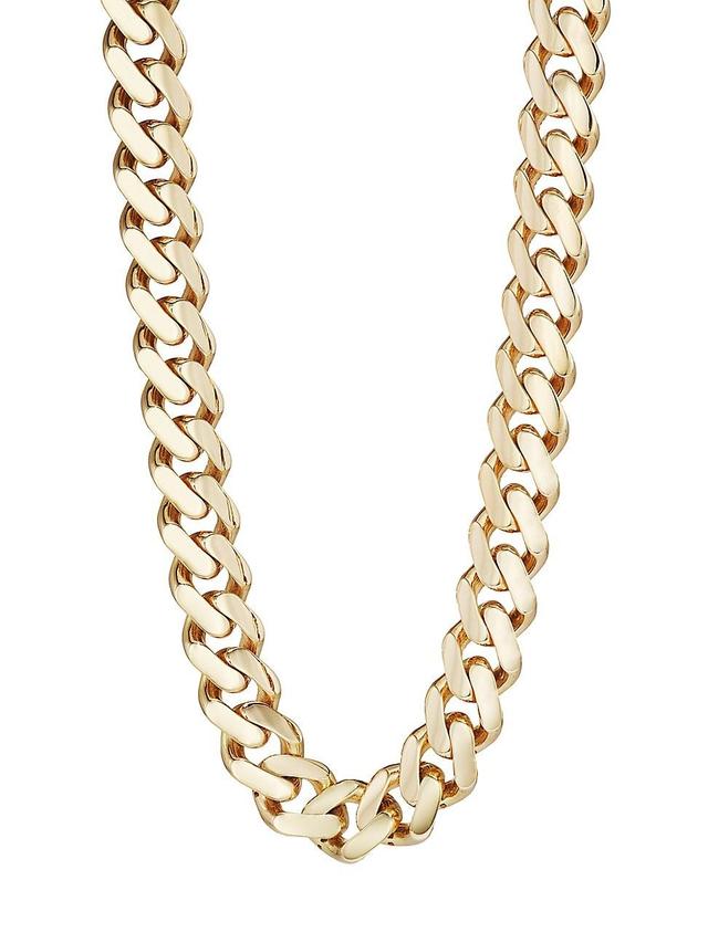 Mens 14K Yellow Gold Miami Cuban Chain Necklace Product Image