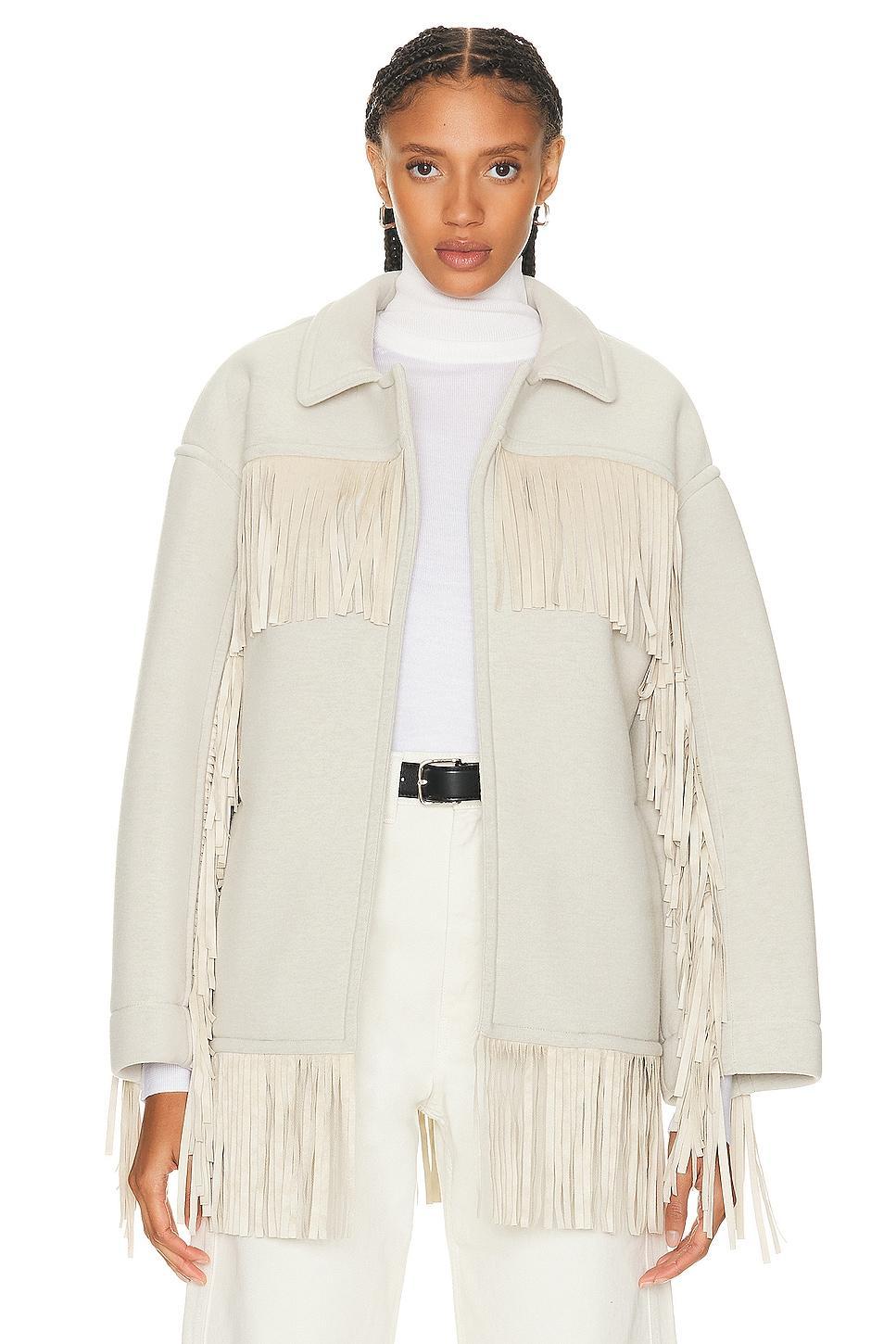 Goldbergh Fringe Jacket in Light Grey Product Image