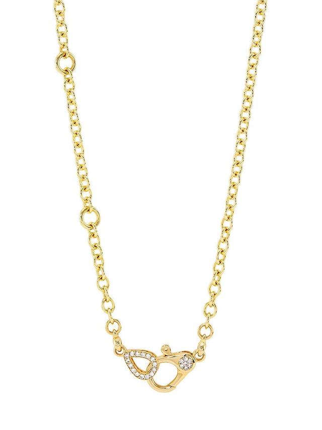 Womens 14K Yellow Gold & 0.4 TCW Natural Diamond Chain Necklace Product Image