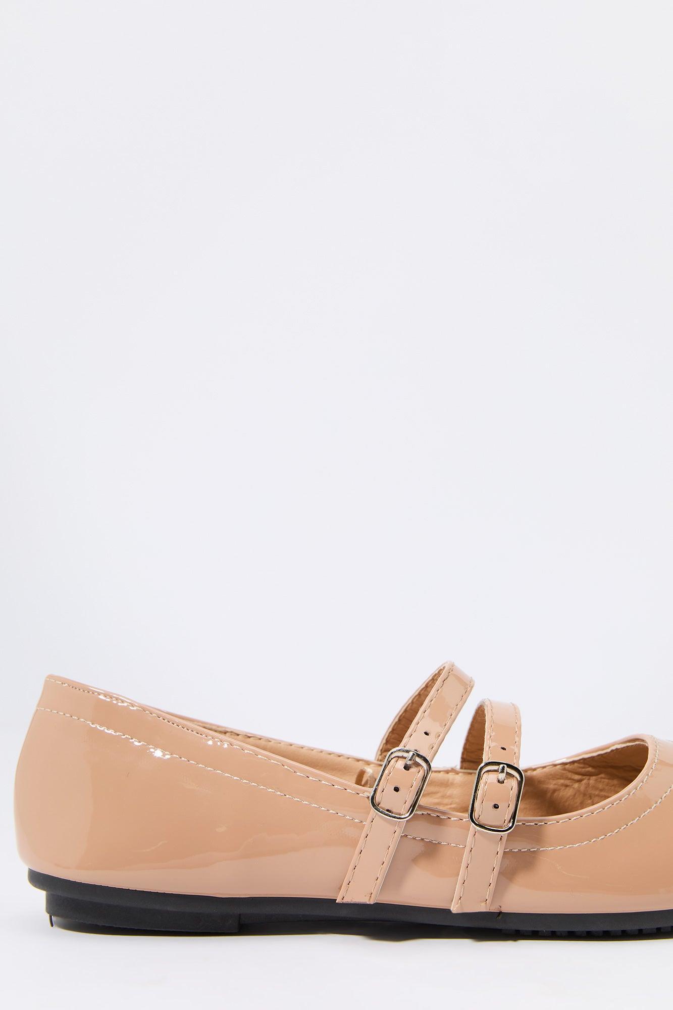 Faux Patent Leather Buckled Flat Female Product Image